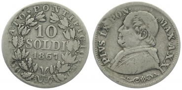 Vatikan 10 Soldi 1867 XXI - Pius IX.